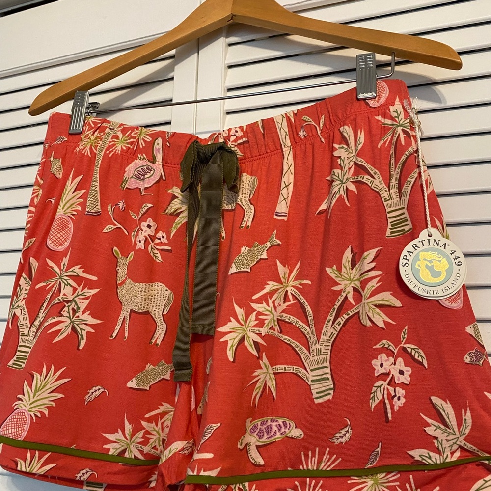 Spartina 449 Red Fauna Pajama Short NWT!